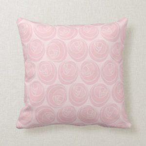 Pink Rose Pattern Pillow in the Art Nouveau Style
