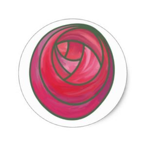Art Nouveau Rose Design Classic Round Sticker