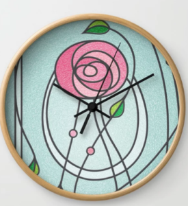 Mackintosh Rose Wall Clock