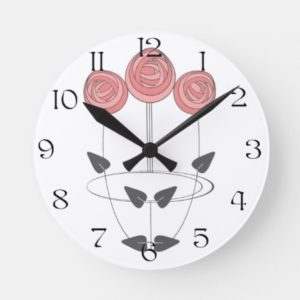 Mackintosh Rose Clock from Zazzle